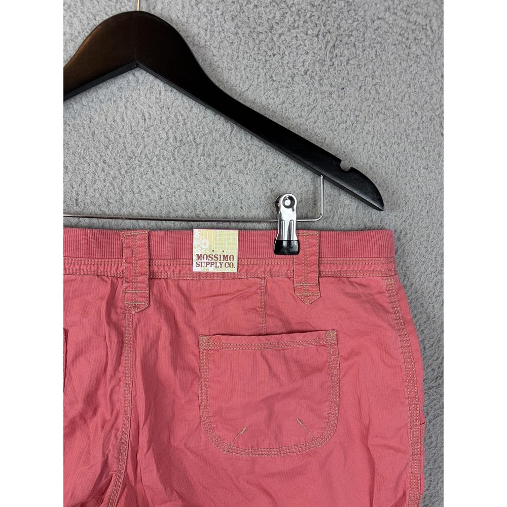 Mossimo Supply Co Shorts Juniors 13 Pink Cargo Twill Strap Hem Pockets 9 Inseam
